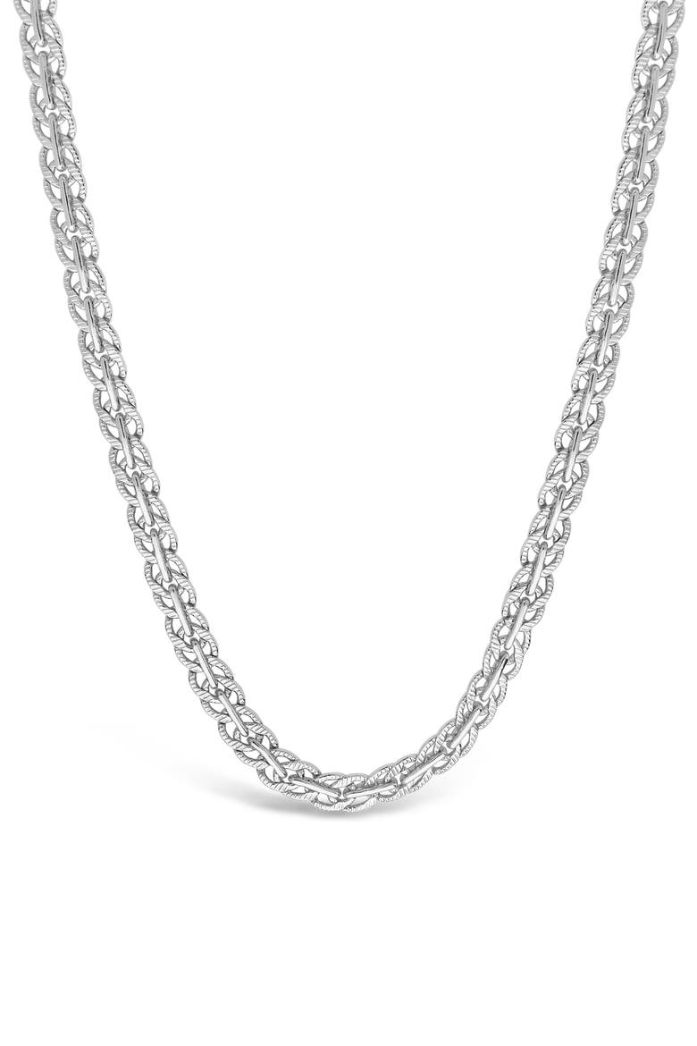 Hammered Interlocking Curb Chain Necklace, Main, color, SILVER