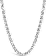 Sterling Forever Hammered Interlocking Curb Chain Necklace