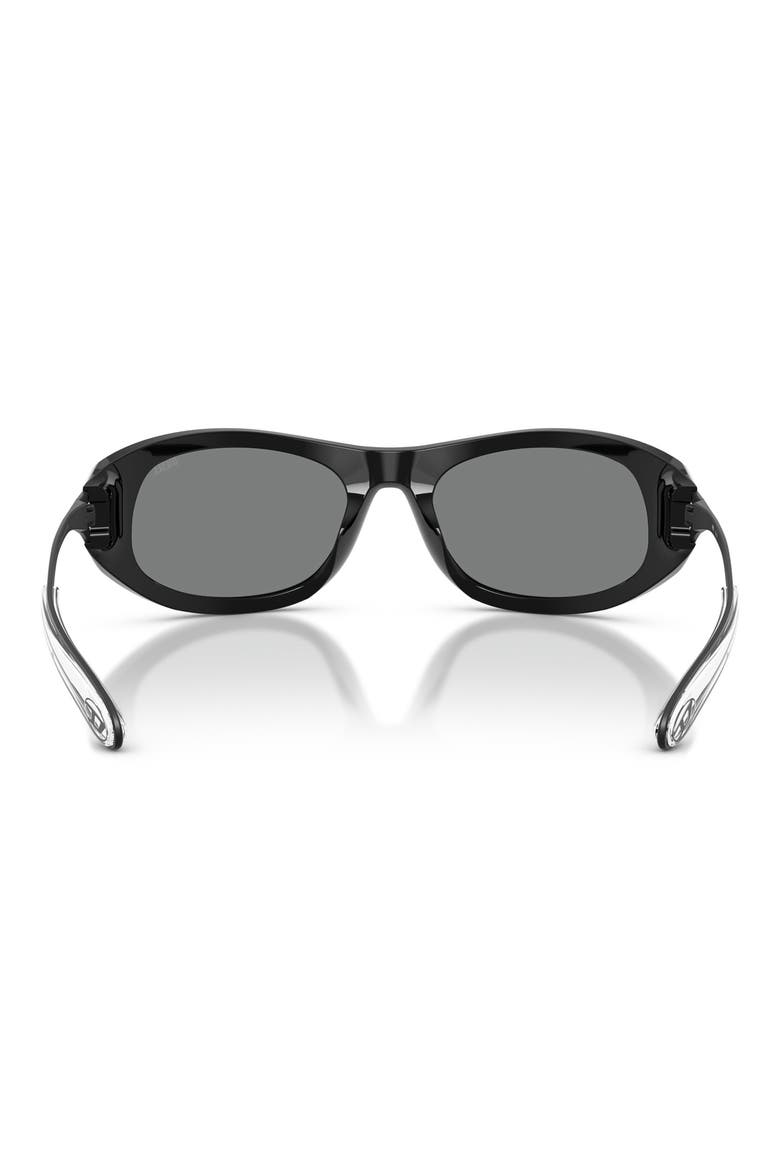 DL2007U 57mm Cat Eye Sunglasses, Alternate, color, BLACK / DARK GREY