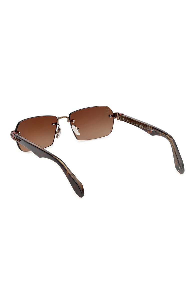 56mm Rectangular Sunglasses, Alternate, color, BRONZE/ BILAYER CLASSIC HAVANA