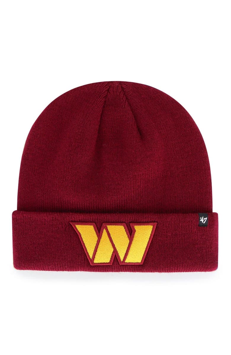 '47 Men's '47 Burgundy Washington Commanders Primary Cuffed Knit Hat, Main, color, Burgundy