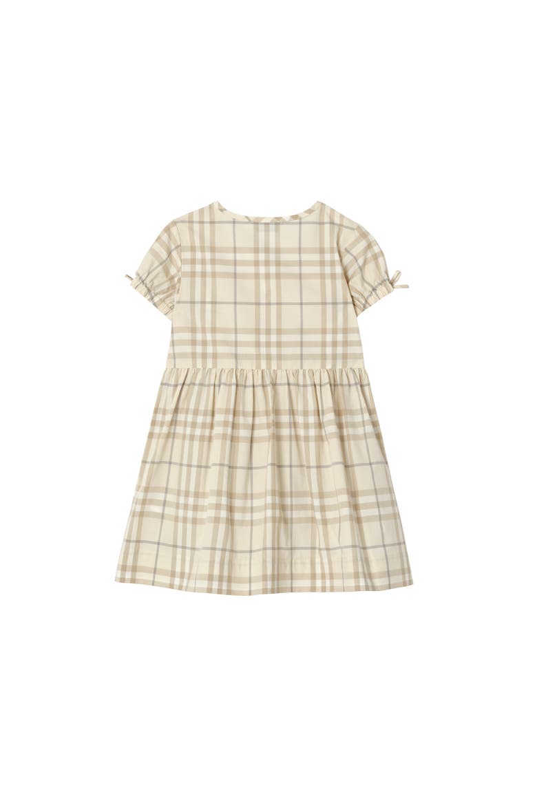 Check Cotton Dress, Alternate, color, Sesame beige