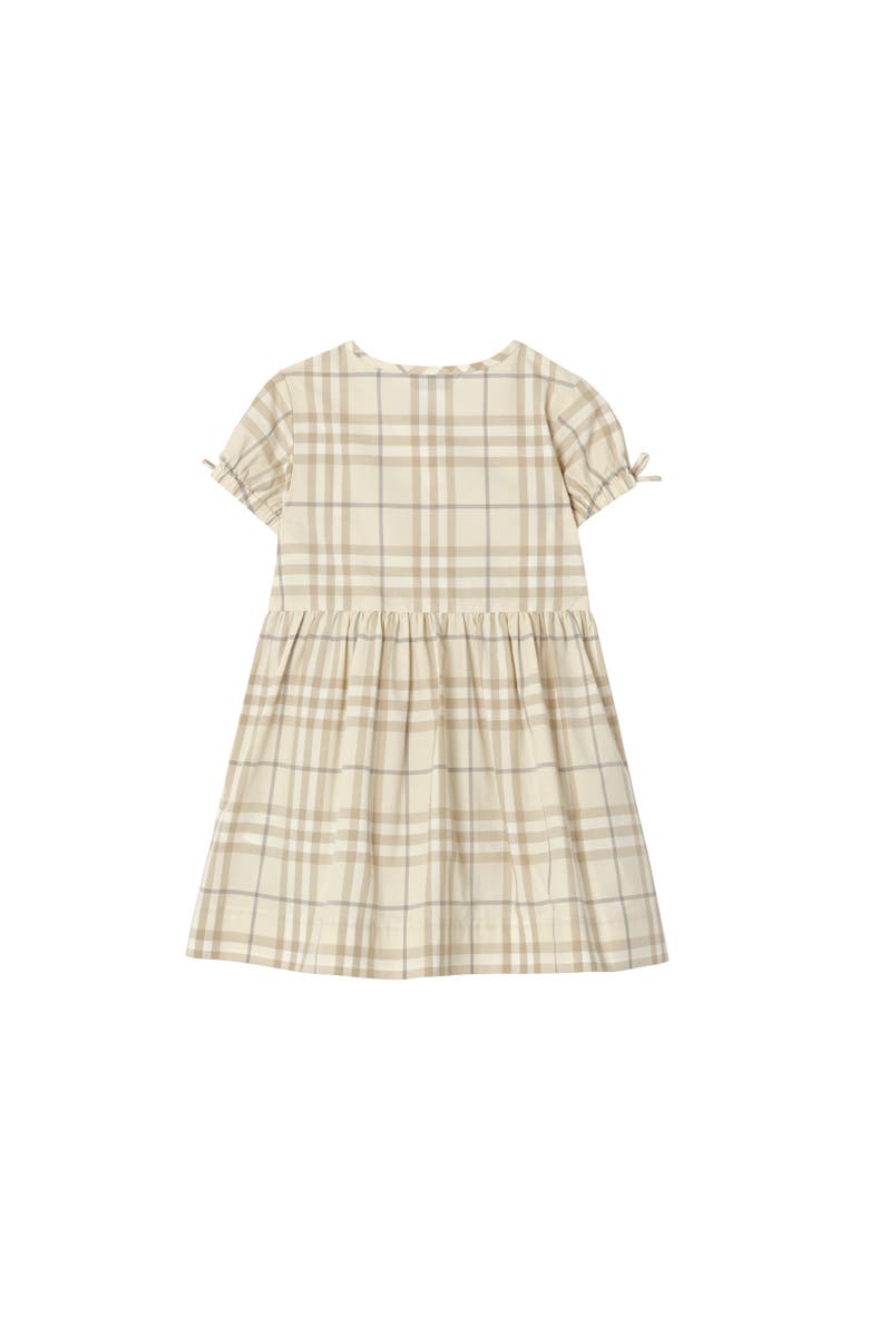Burberry Check Cotton Dress, Alternate, color, Sesame Beige