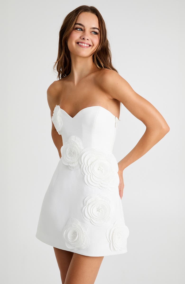 HELSI Gia Floral Appliqué Strapless Minidress, Alternate, color, 