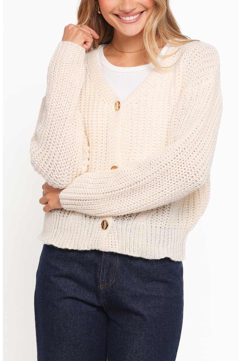 Henderson Chunky Knit Cardigan, Main, color, CREAM
