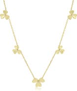 The Lovery Fine Jewelry Clover Petal CZ Station Necklace