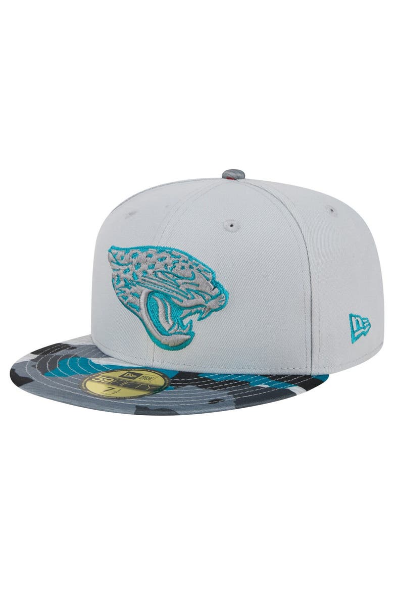 Men's New Era Gray Jacksonville Jaguars Active Camo 59FIFTY Fitted Hat, Alternate, color, Gray