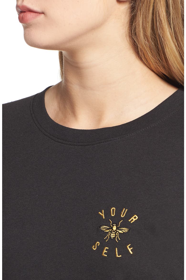 Bee Yourself Slouched Tee, Alternate, color, BLACK