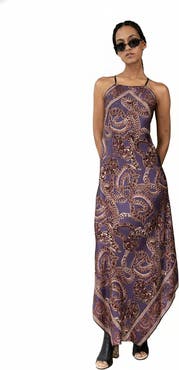Monzlapur Silk Snake Scarf Maxi Dress