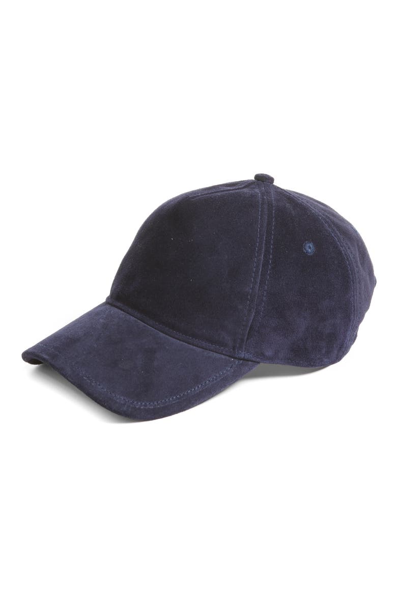 Marilyn Suede Baseball Cap, Main, color, NAVY SUEDE