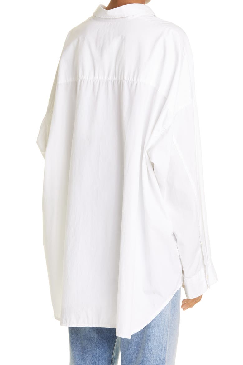 Oversize Oxford Button-Up Shirt, Alternate, color, WHITE