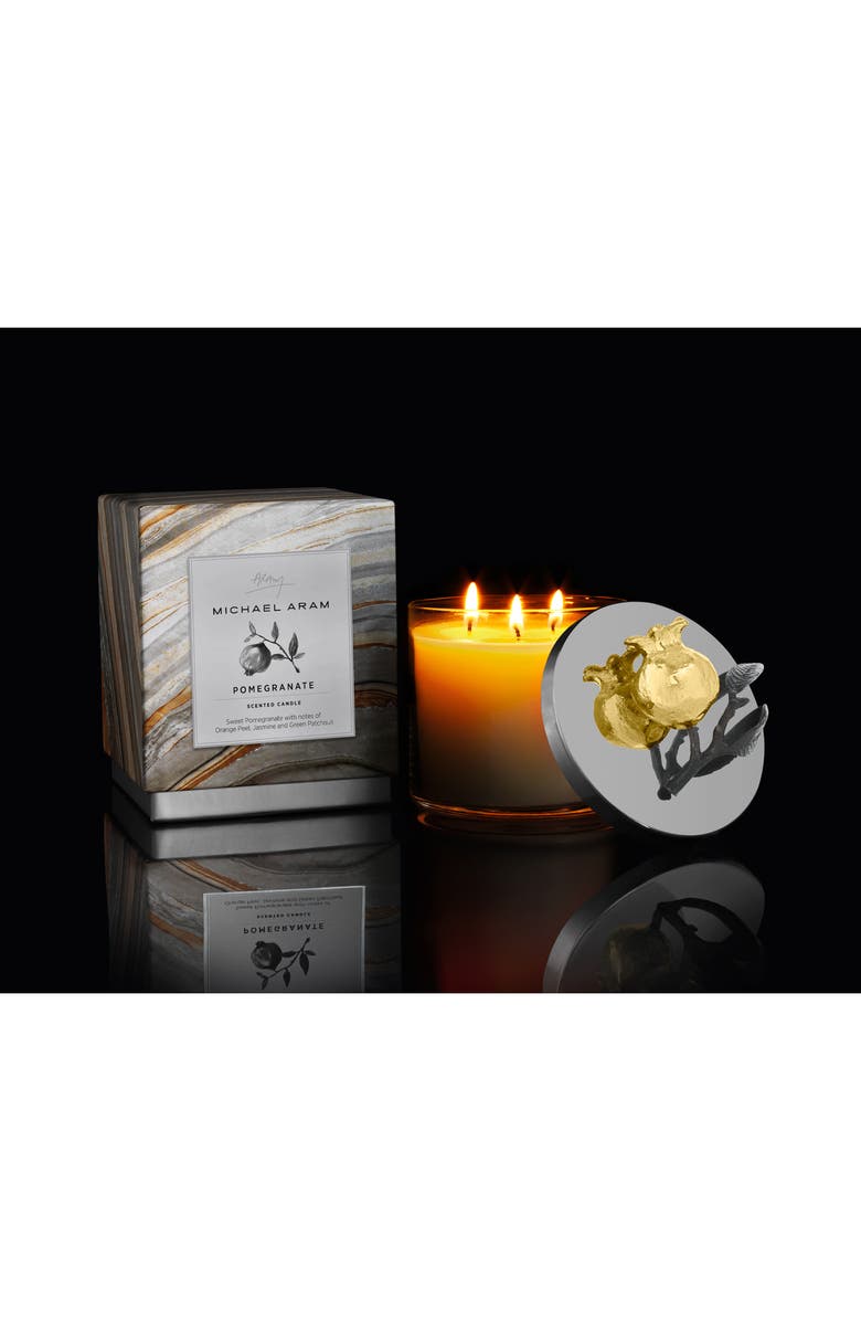 Michael Aram Pomegranate Three-Wick Scented Candle, Alternate, color, Gold/ Silver