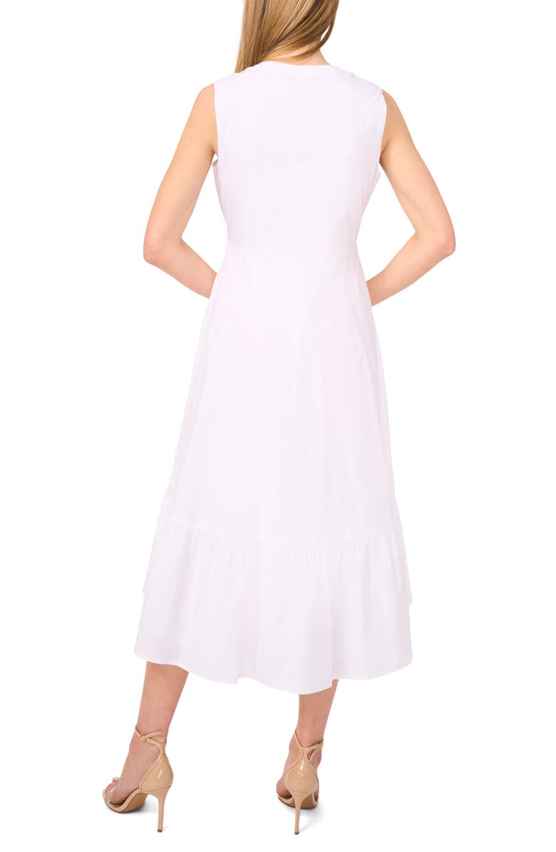 Halogen<sup>®</sup> Tie Front Cotton Midi Sundress, Alternate, color, Bright White