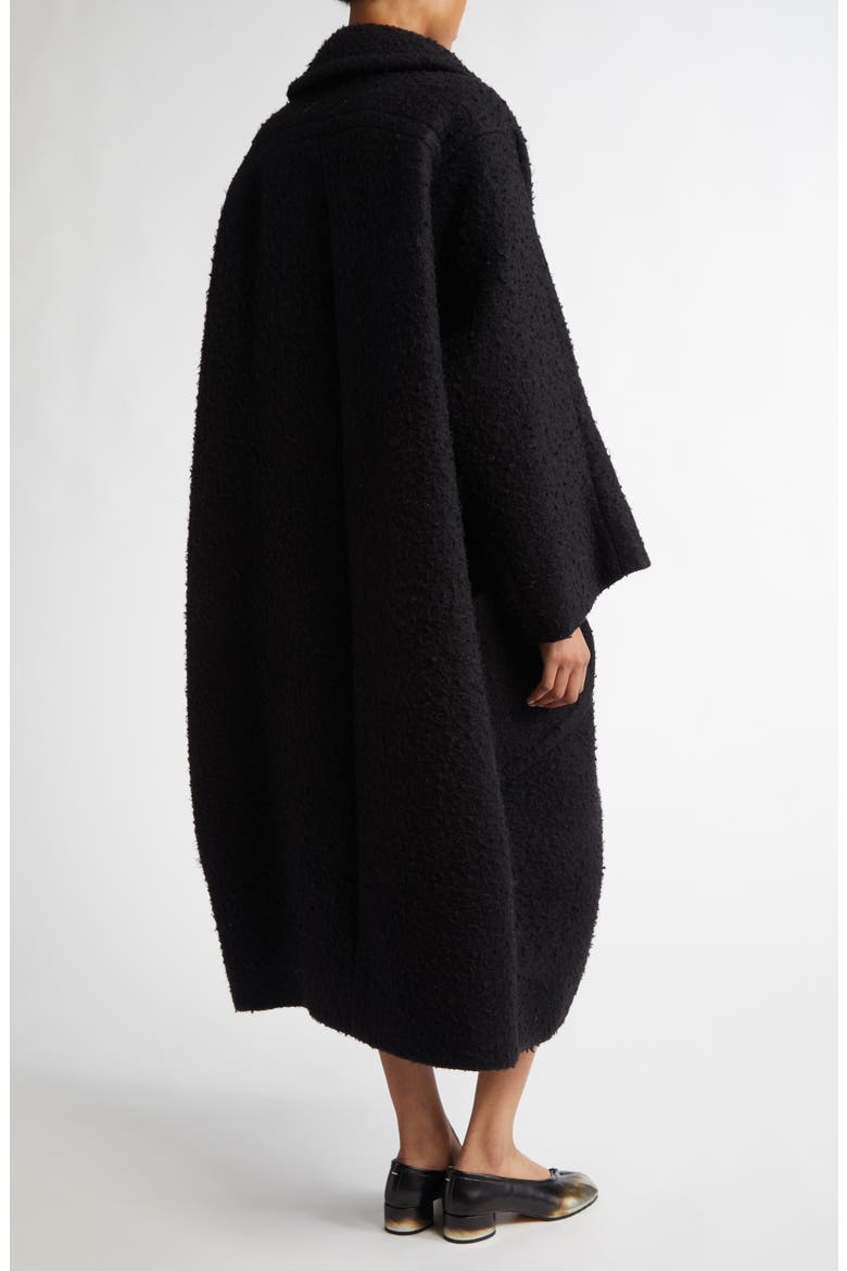 Longline Bouclé Coat, Alternate, color, BLACK