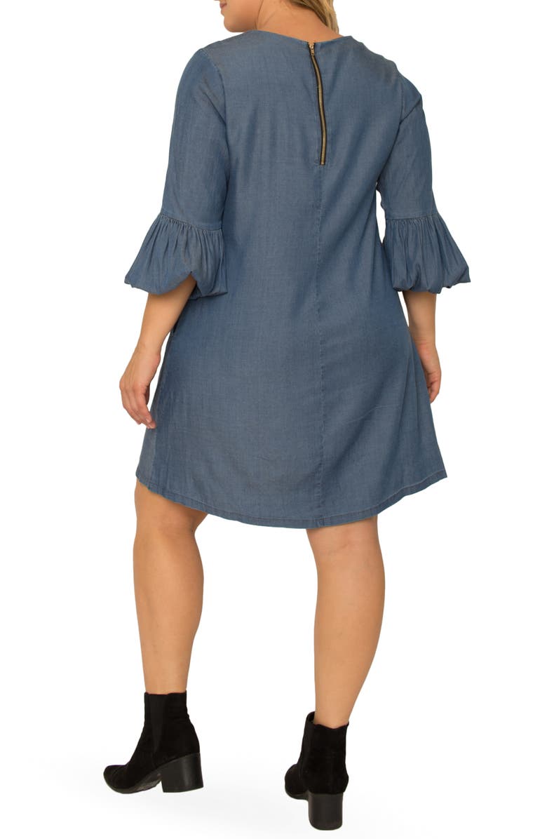Standards & Practices Balloon Sleeve Shift Dress, Alternate, color,
