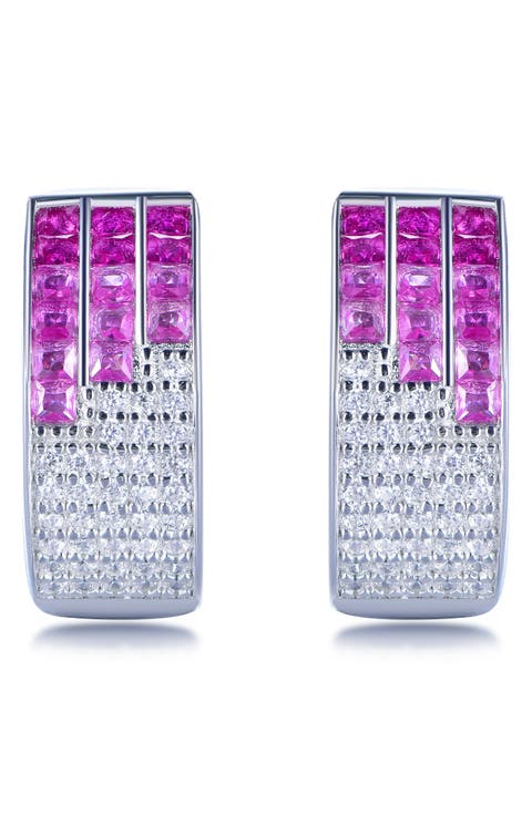 Cubic Zirconia Huggie Hoop Earrings