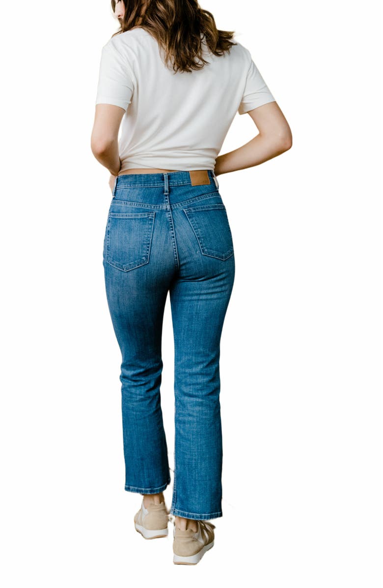 ABLE Holly Kick Flare, Alternate, color, Medium Indigo Wash