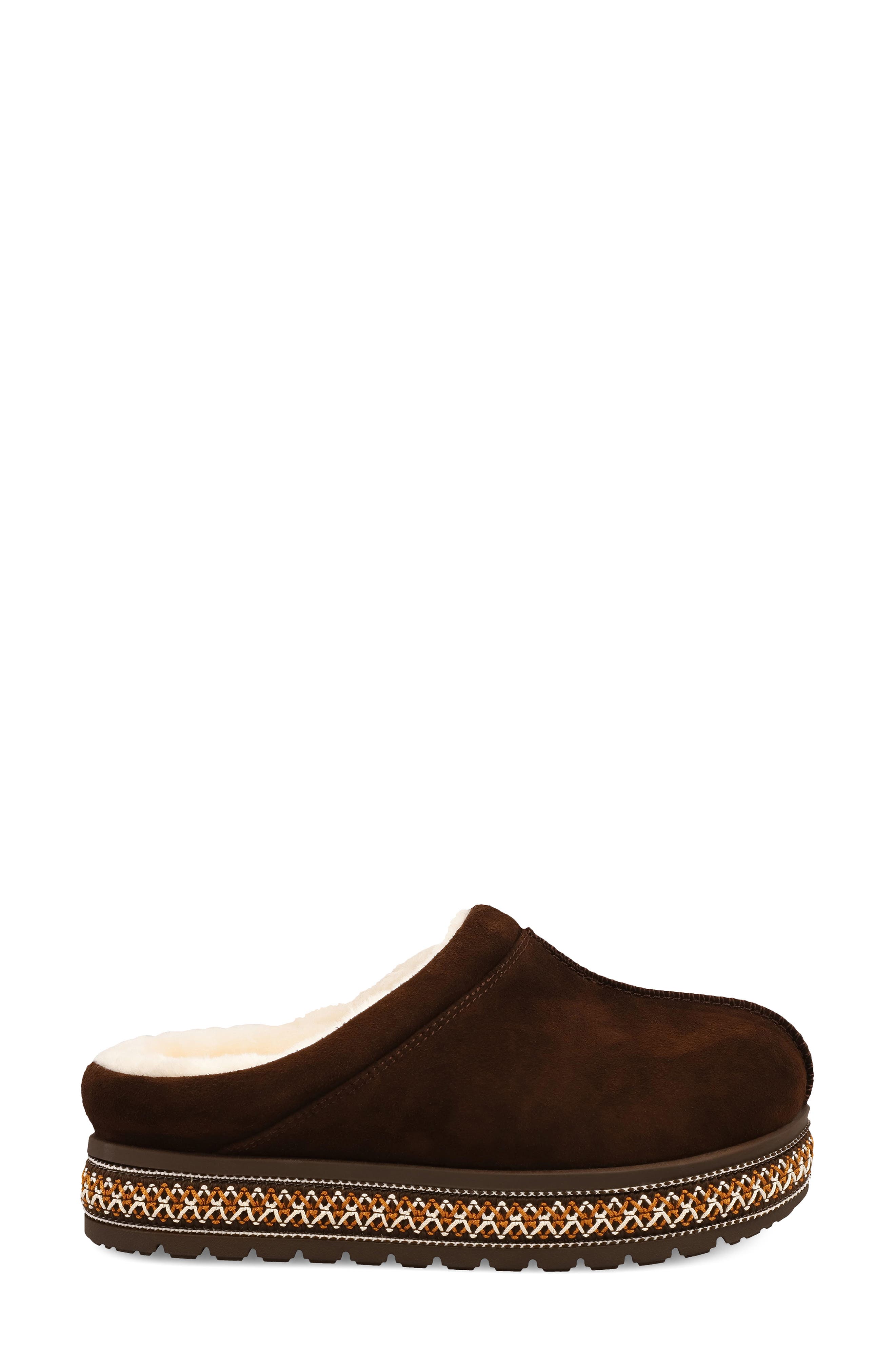 Villas Faux Shearling Clog, Alternate, color, CHOCOLATE