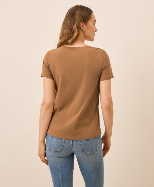 Pact Organic Cotton Softspun Scoop Neck Tee In Brown