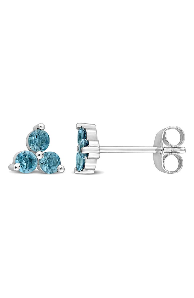 DELMAR 10K White Gold London Blue Topaz Stud Earrings, Main, color, 