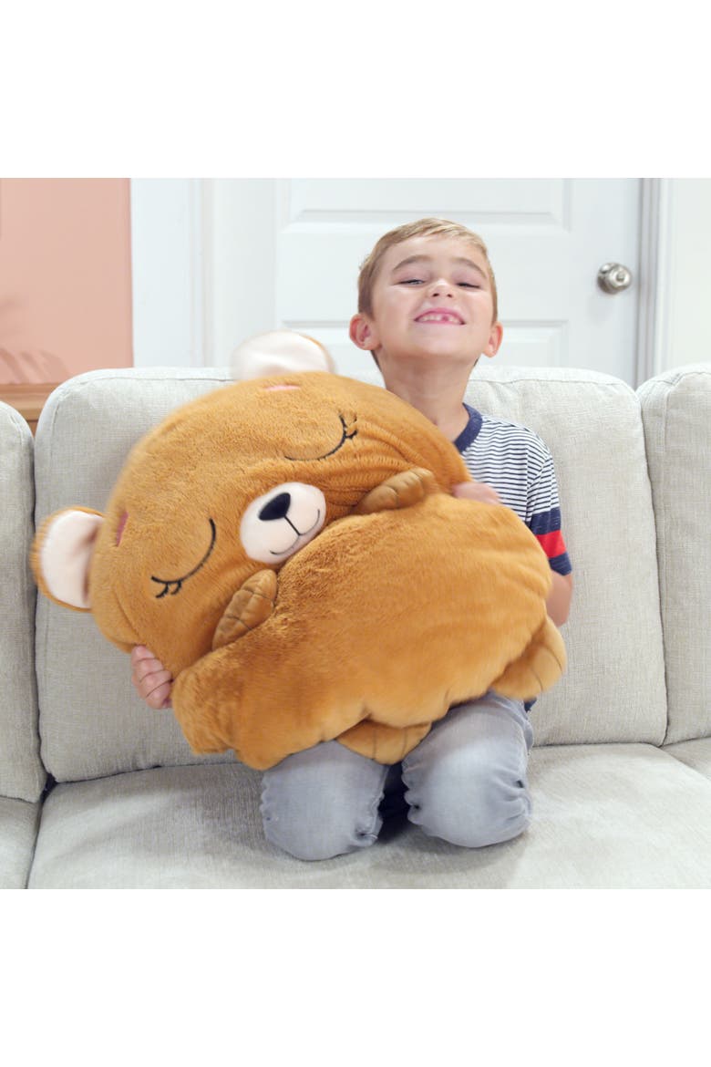 Pillow & Sleepy Sack, Large Benny The Brown Bear 7+, Alternate, color, Brown