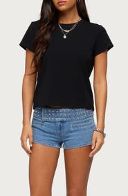 EDIKTED Perfect Basic Stretch Cotton T-Shirt