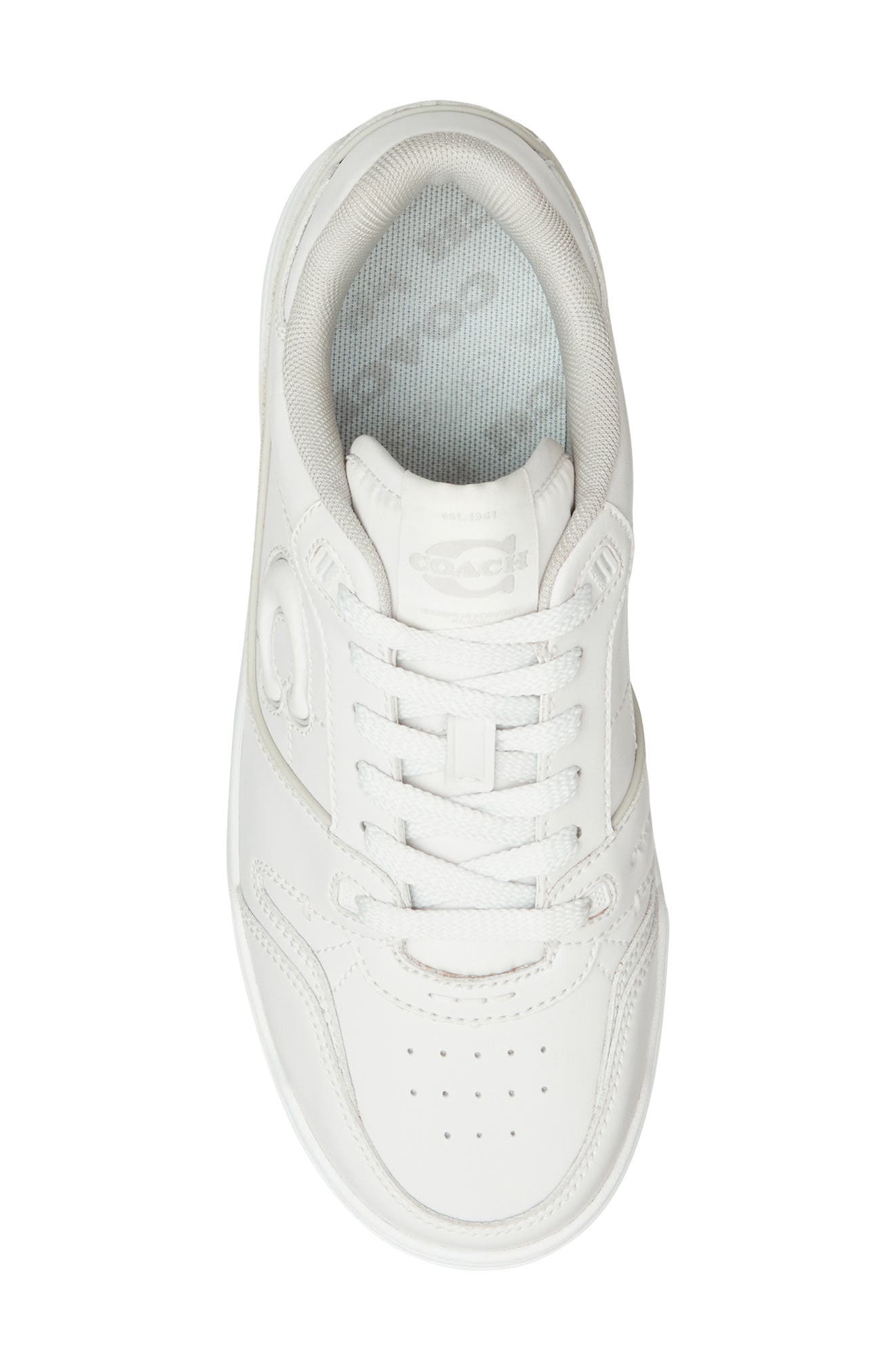 COACH Soho Genuine Shearling Trim Platform Sneaker, Alternate, color, Light Grey/ Optic White