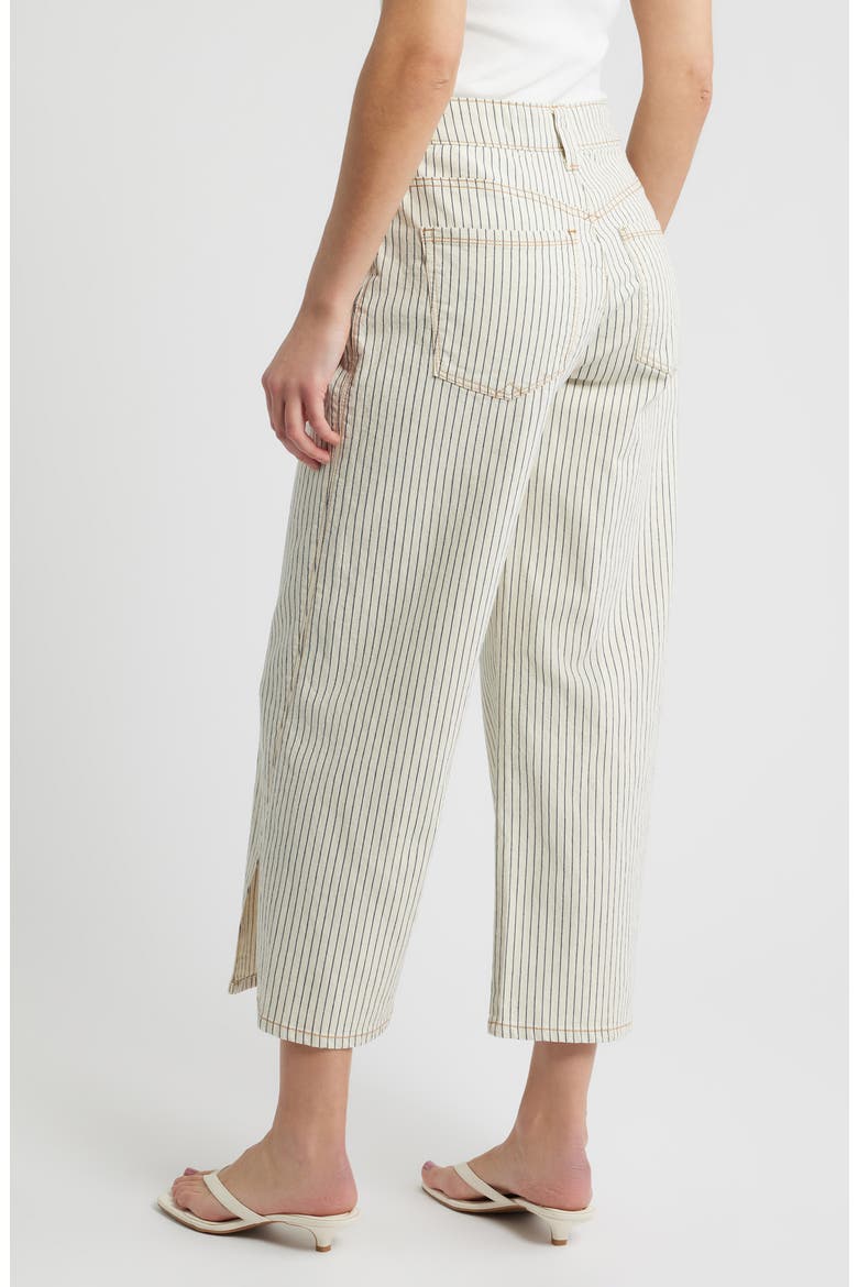 Sam High Waist Ankle Wide Leg Jeans, Alternate, color, BLANCHED ALMOND/ NAVY