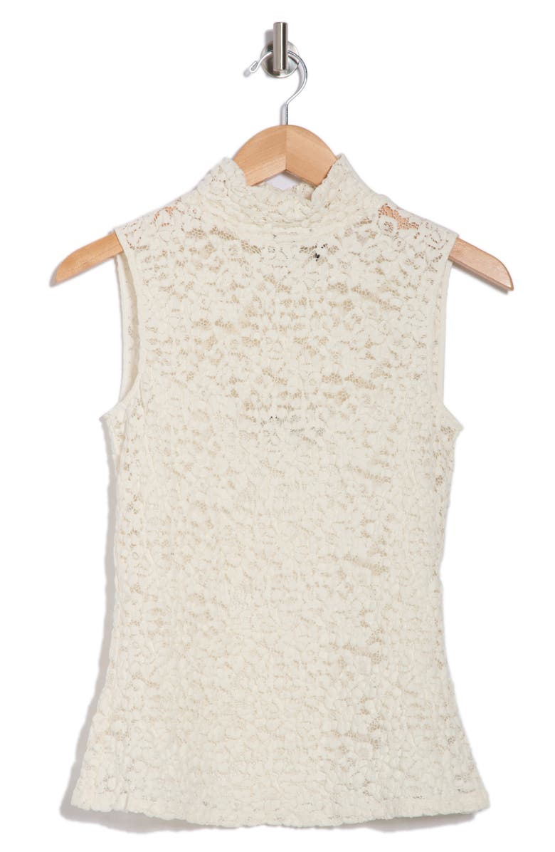 Mock Neck Lace Top