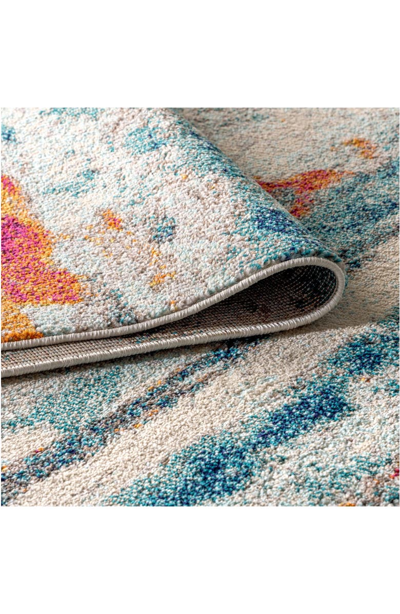 JONATHAN Y Contemporary POP Modern Abstract Brushstroke Area Rug, Alternate, color, Cream/Blue