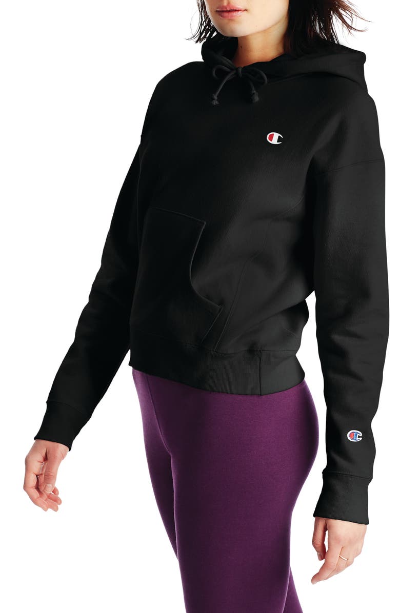 Champion Reverse Weave<sup>®</sup> Logo Drawstring Hoodie, Alternate, color,