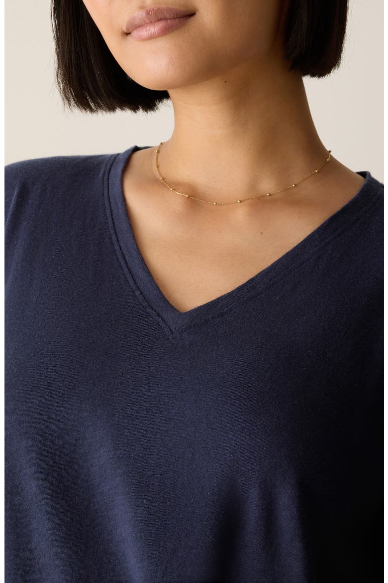 Easy V-Neck Organic Cotton T-Shirt, Alternate, color, INK