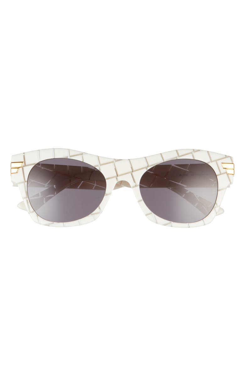 Bottega Veneta 54mm Square Sunglasses, Main, color, Ivory/ Grey