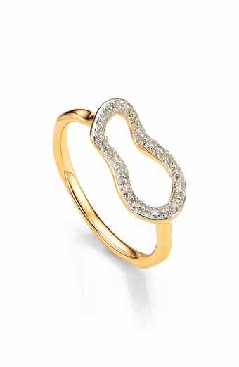 Monica Vinader Riva Mini Pod Vermeil Diamond Ring