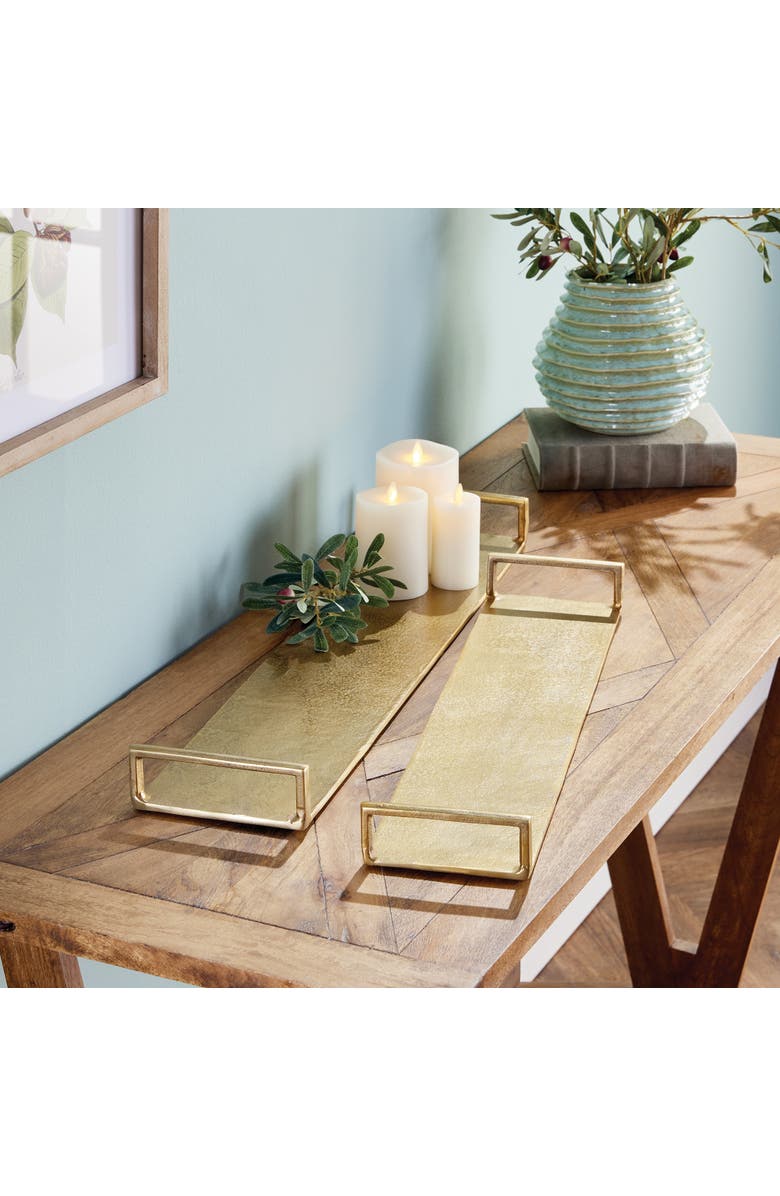Napa Home & Garden Elora Decorative Narrow Trays Set of 2, Alternate, color, Gold