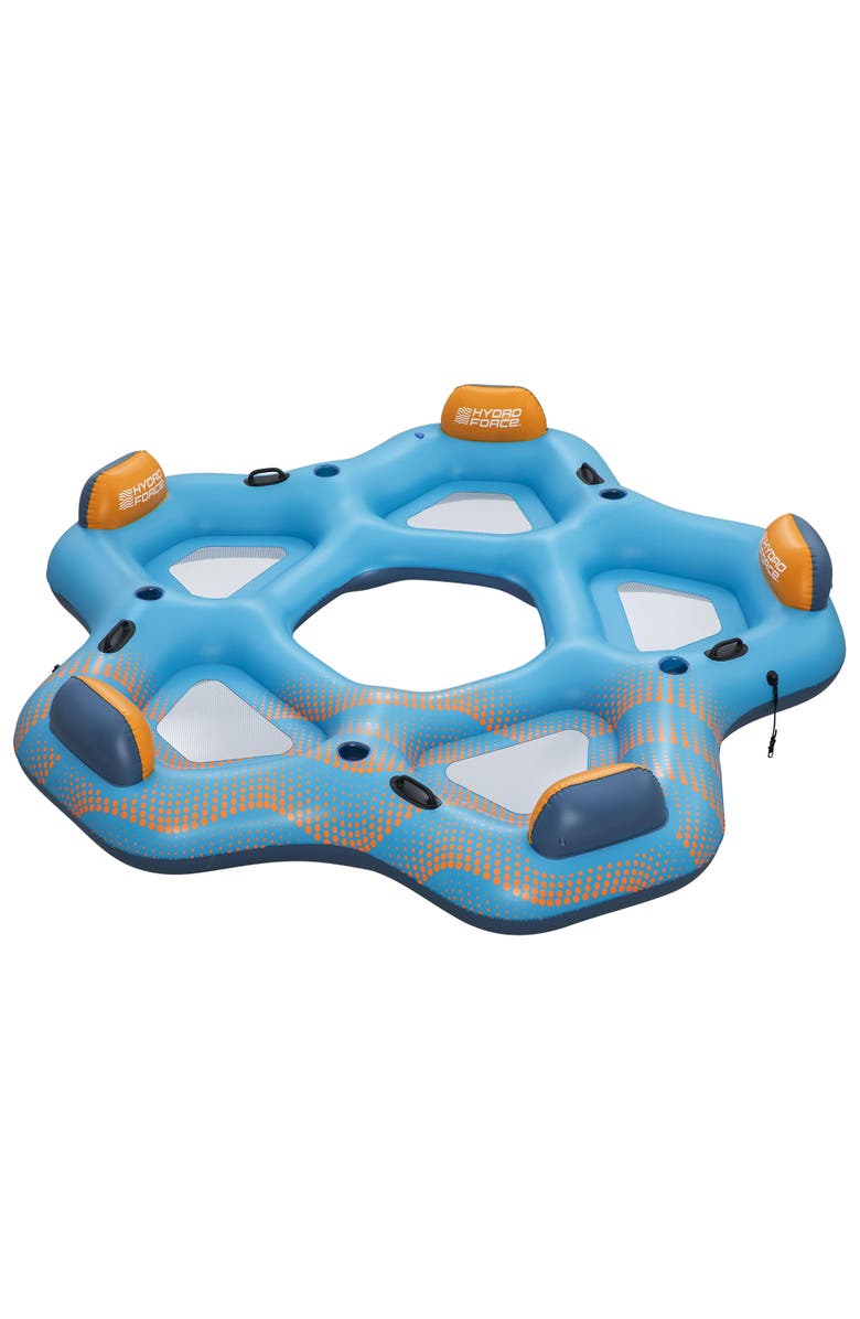 Hydro Force Day Drifter Island, XL 5Person Water Floatmesh Seats & Cup Holders, Main, color, Multicolored