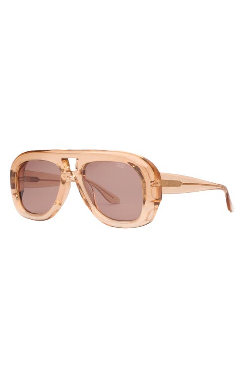 Dezi Pusha 55mm Shield Sunglasses In Golden Peach/brown