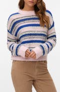 VERO MODA Lenora Stripe Pointelle Sweater