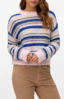VERO MODA Lenora Stripe Pointelle Sweater