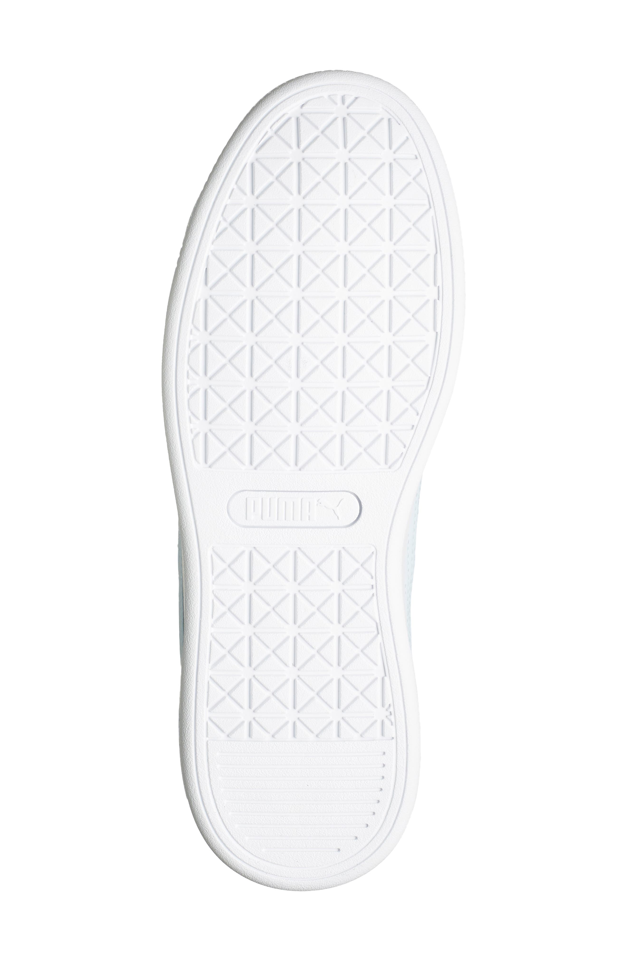 Vikky Leather Sneaker, Alternate, color, PUMA WHITE-ICY BLUE