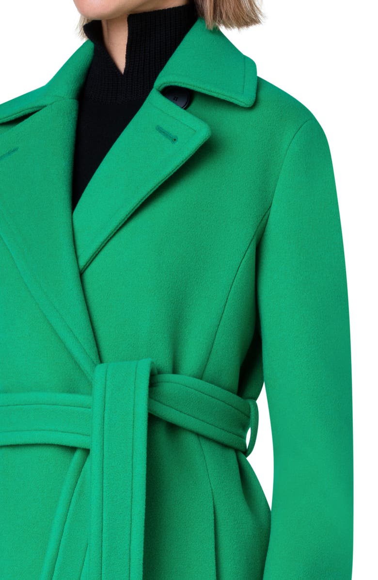 Akris punto Wool Blend Belted Coat, Alternate, color, 