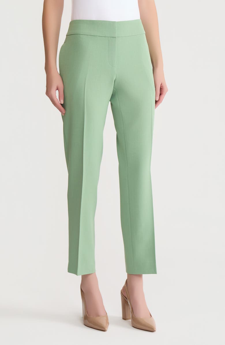 KASPER Flat Front Slim Pants, Alternate, color, Loden Dusk