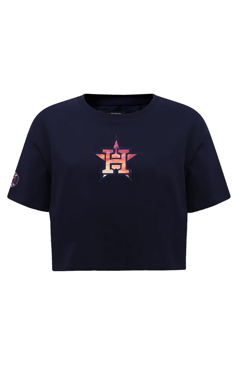 PRO STANDARD Women's Pro Standard Navy Houston Astros Painted Sky Boxy Cropped T-Shirt, Alternate, color, Navy