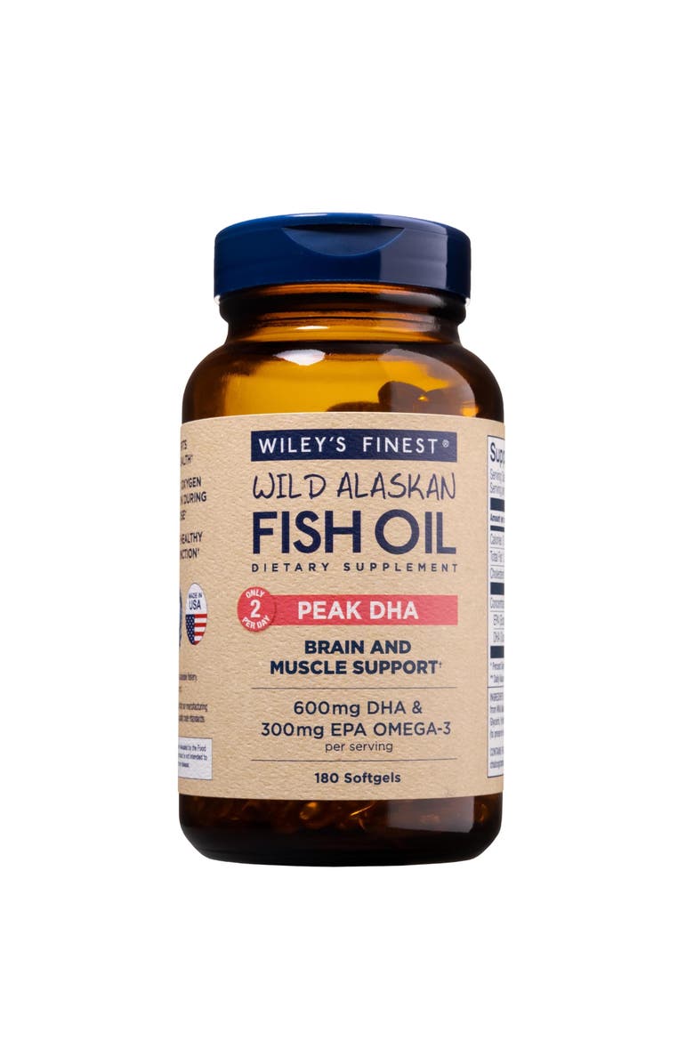 Wiley's Finest Wild Alaskan Fish Oil Peak Dha - 900Mg Epa And Dha Omega-3S - 180 Softgels Bottles, Main, color, NO COLOR