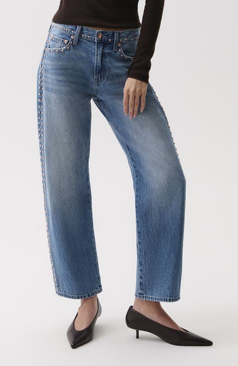Lexi Distressed Crop Barrel Jeans