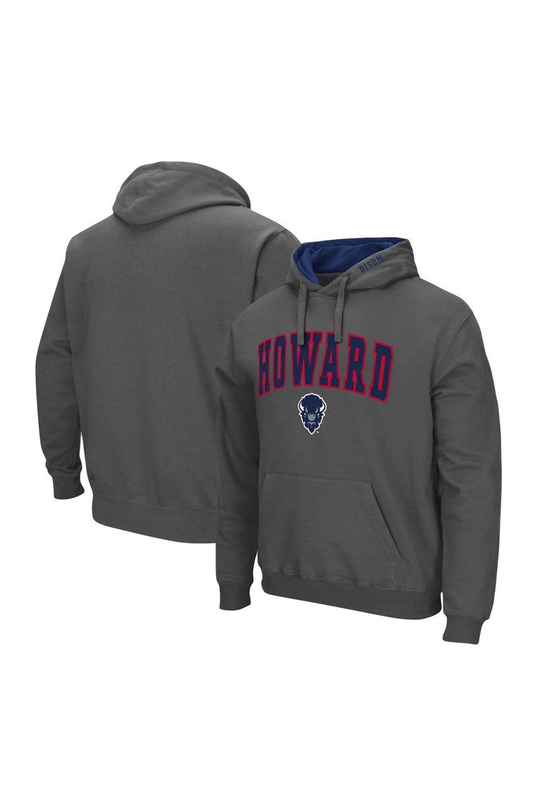 Men's Colosseum Gray Howard Bison Isle Pullover Hoodie, Main, color, Gray