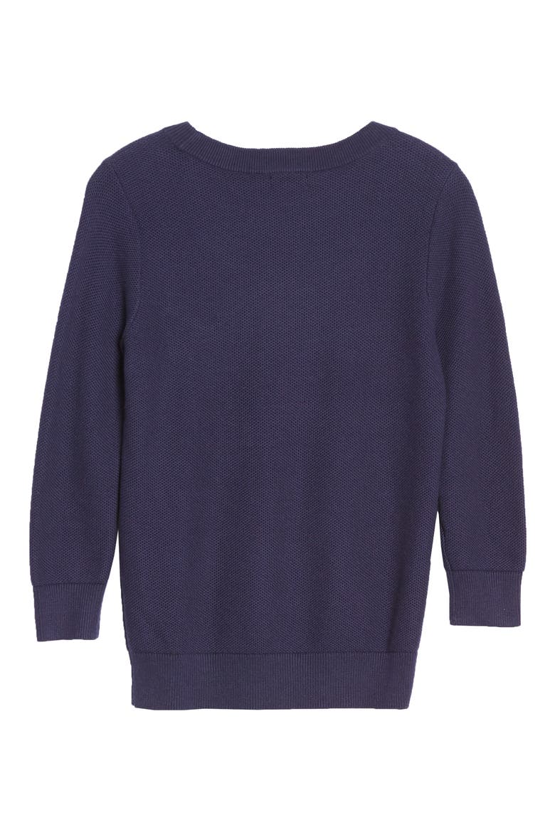 x Atlantic-Pacific Three Quarter Sleeve Sweater, Alternate, color, NAVY DUSK