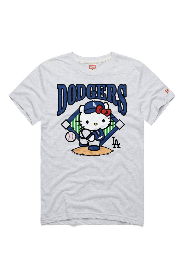 Unisex Homage  Ash Los Angeles Dodgers Hello Kitty Tri-Blend T-Shirt, Main, color, Ash
