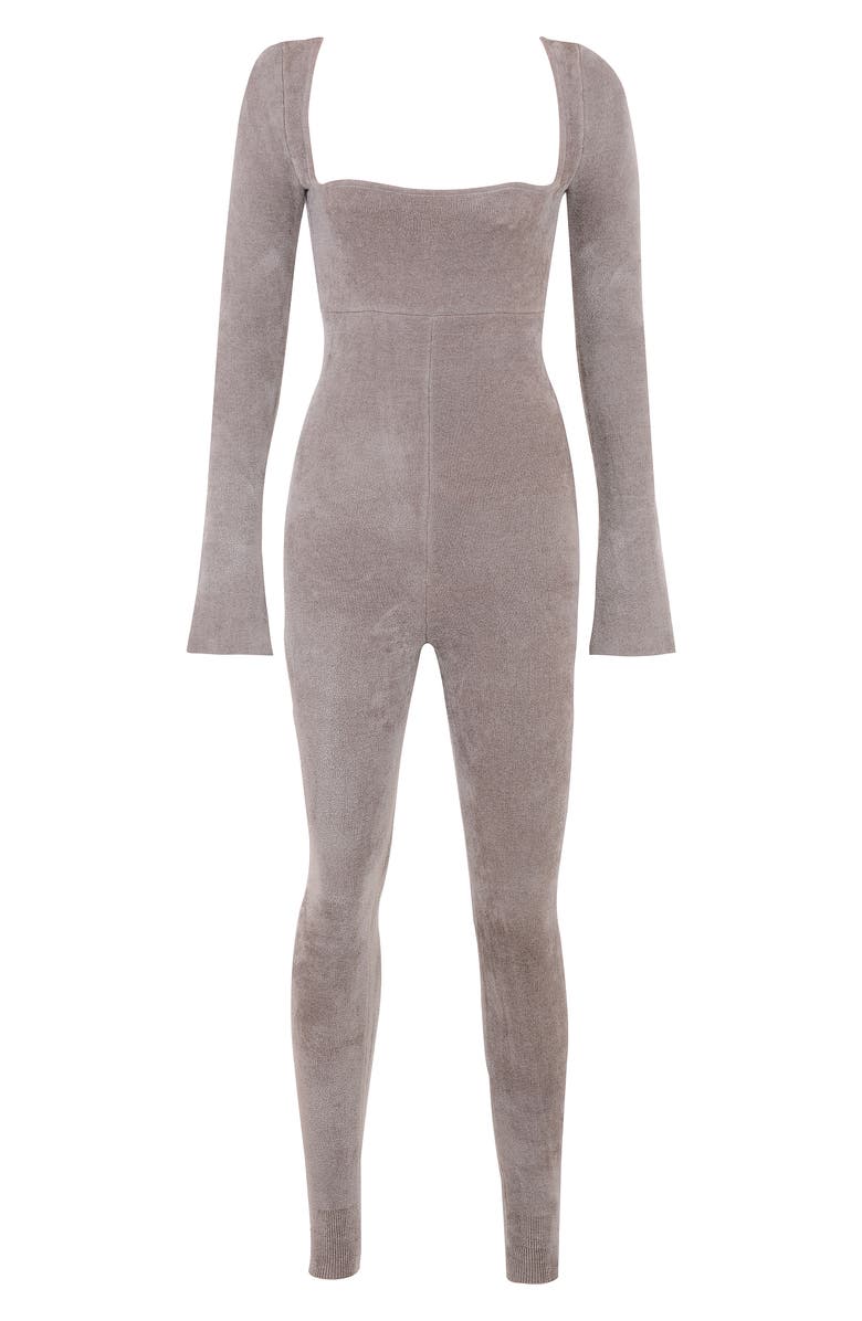 HOUSE OF CB Isis Chenille Long Sleeve Jumpsuit, Alternate, color, Mink