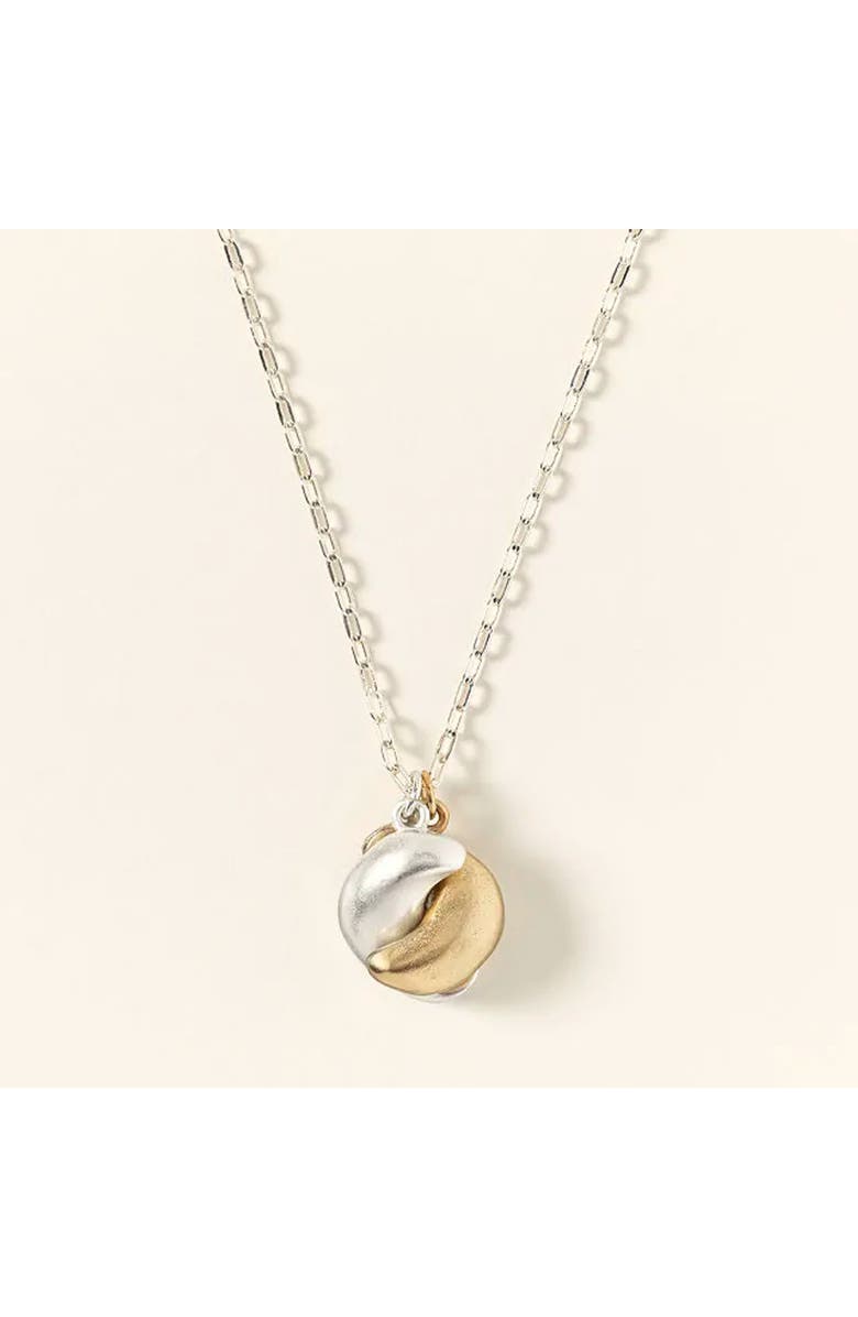 Uncommon Goods Hug Necklace Two Tone, Main, color, Two-Tone Silver / Gold